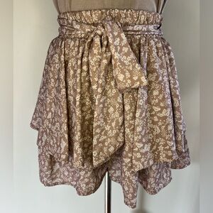 Altar’s State Floral Brown Women's Flowy Shorts
